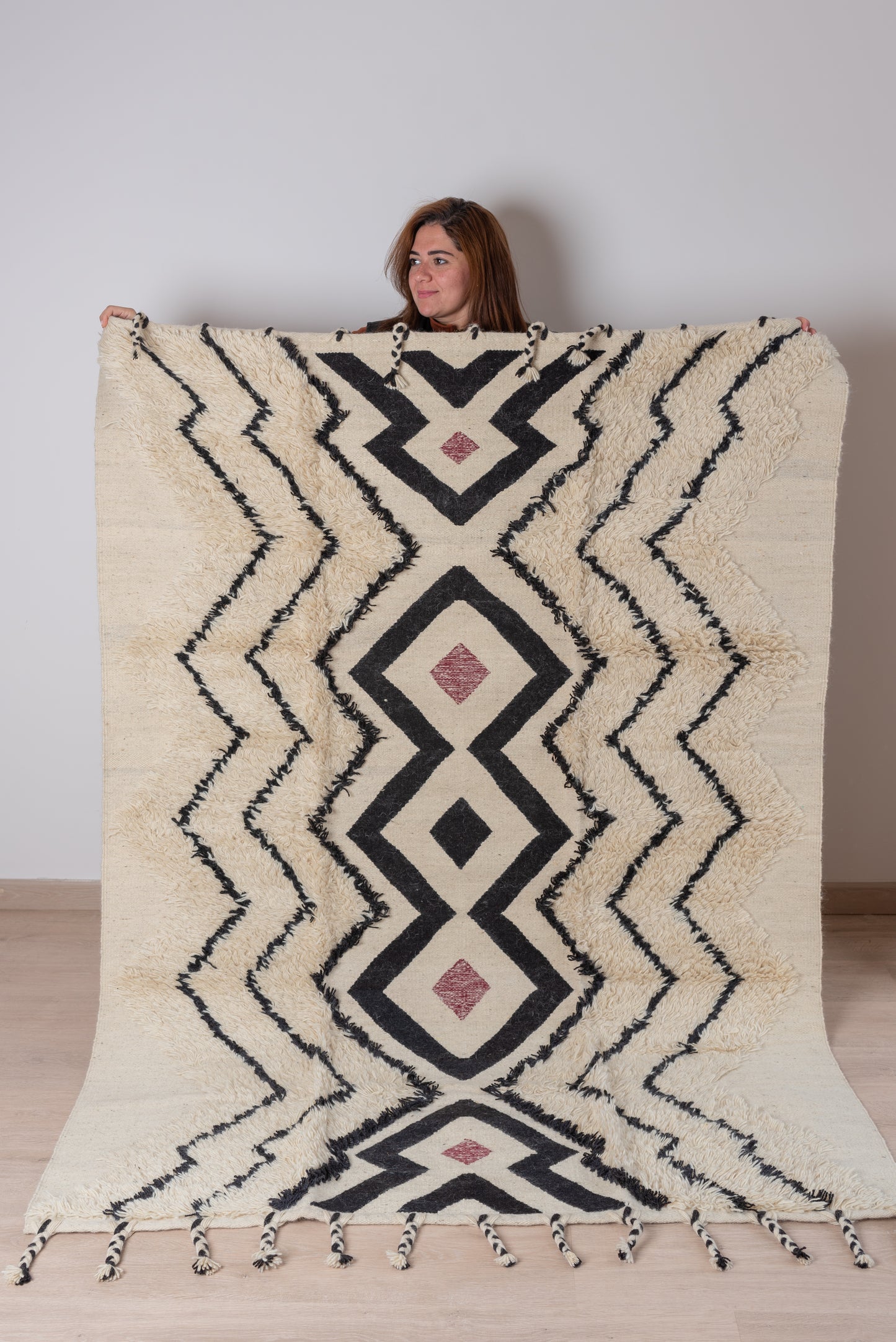 Handgefertigter Kelim-Teppich – Elfenbein – Heliopolis