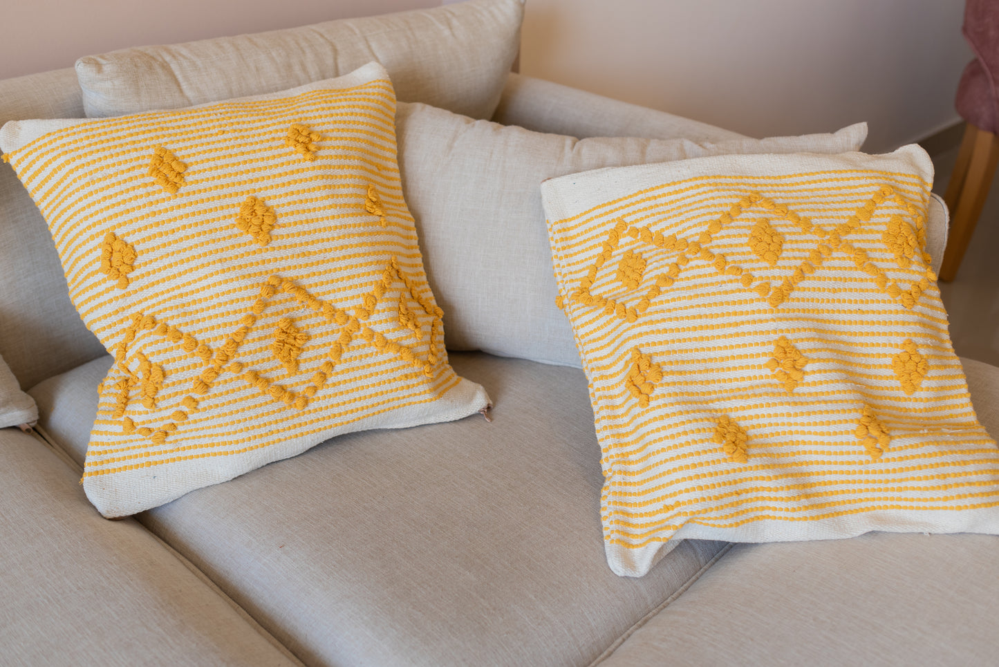 Handmade Kilim Cushions - Beige - Sphinx Serenity